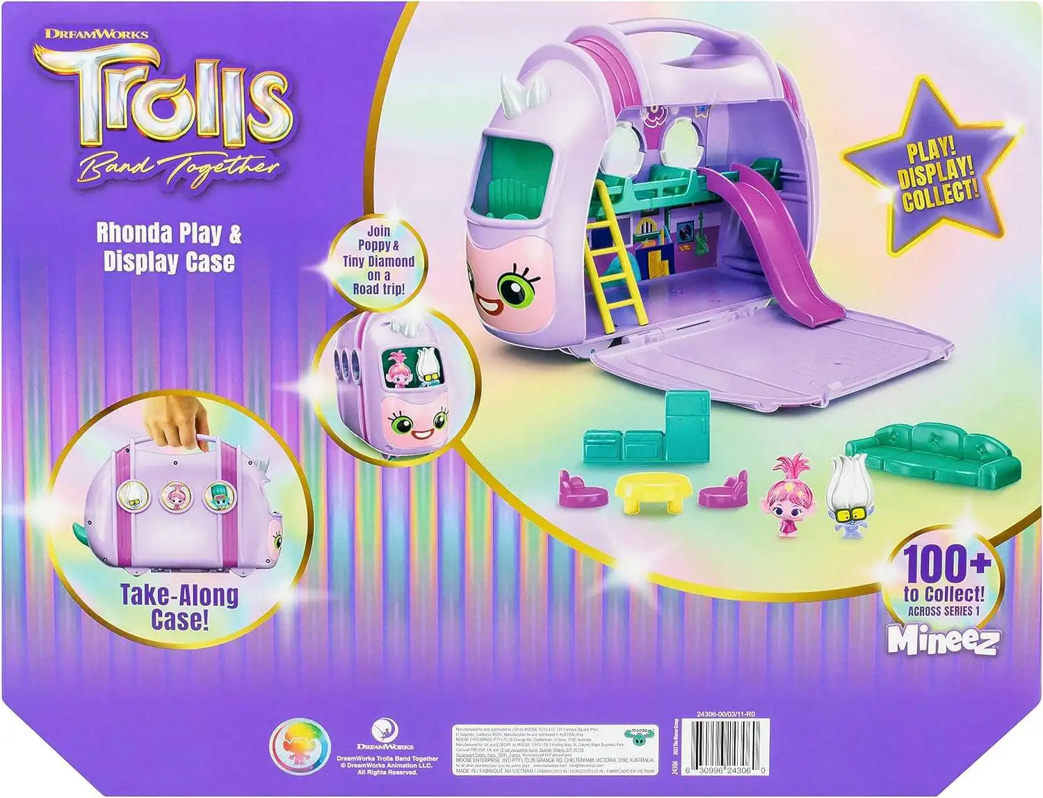 Trolls Band Together Mineez Rhonda Play Display Case Exclusive Playset