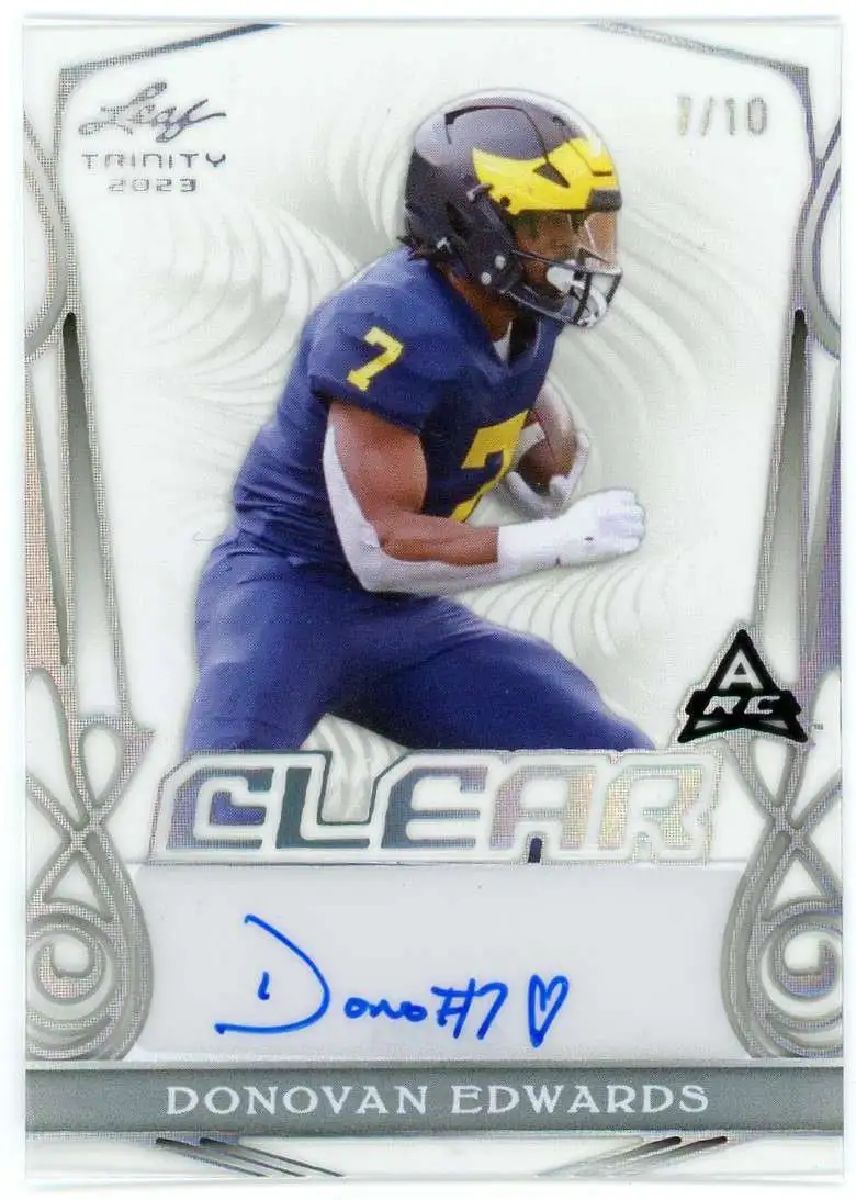 Nfl Leaf Trinity Football Single Card Clear Donovan Edwards Ca