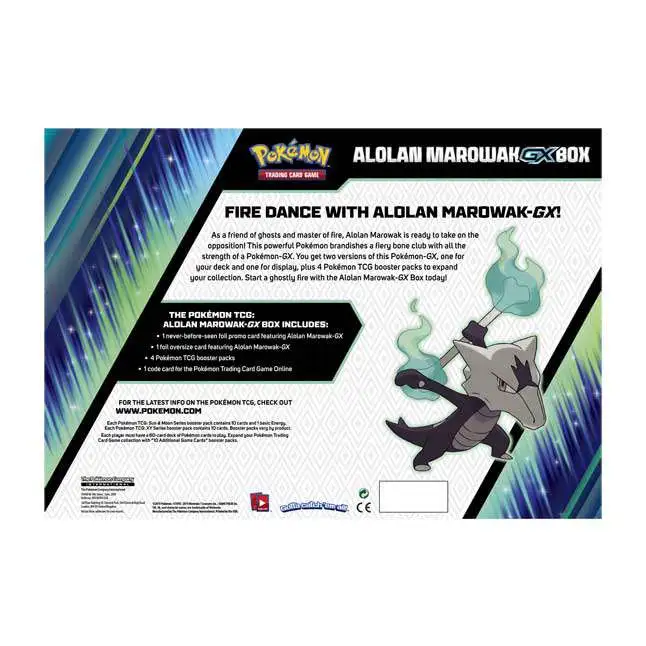 Pokemon Sun Moon Alolan Marowak Gx Box Booster Packs Promo Card