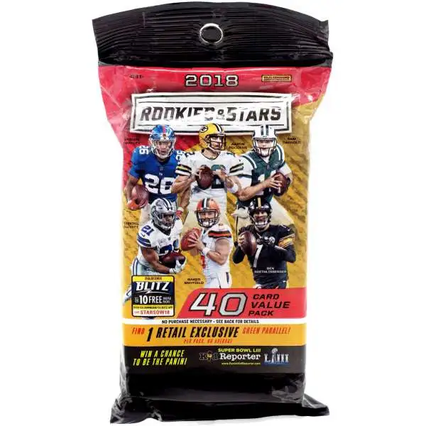 NFL Panini 2018 Rookies Stars Football Trading Card RETAIL Pack 10