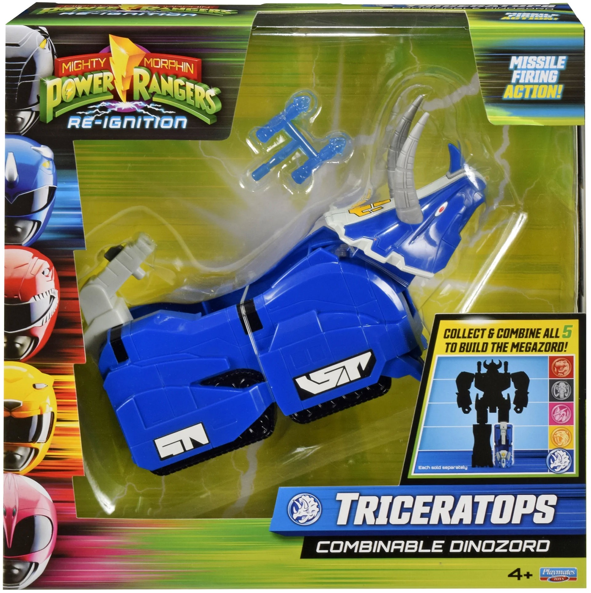 Mighty Morphin Re-Ignition Triceratops Combinable Dinozord Action