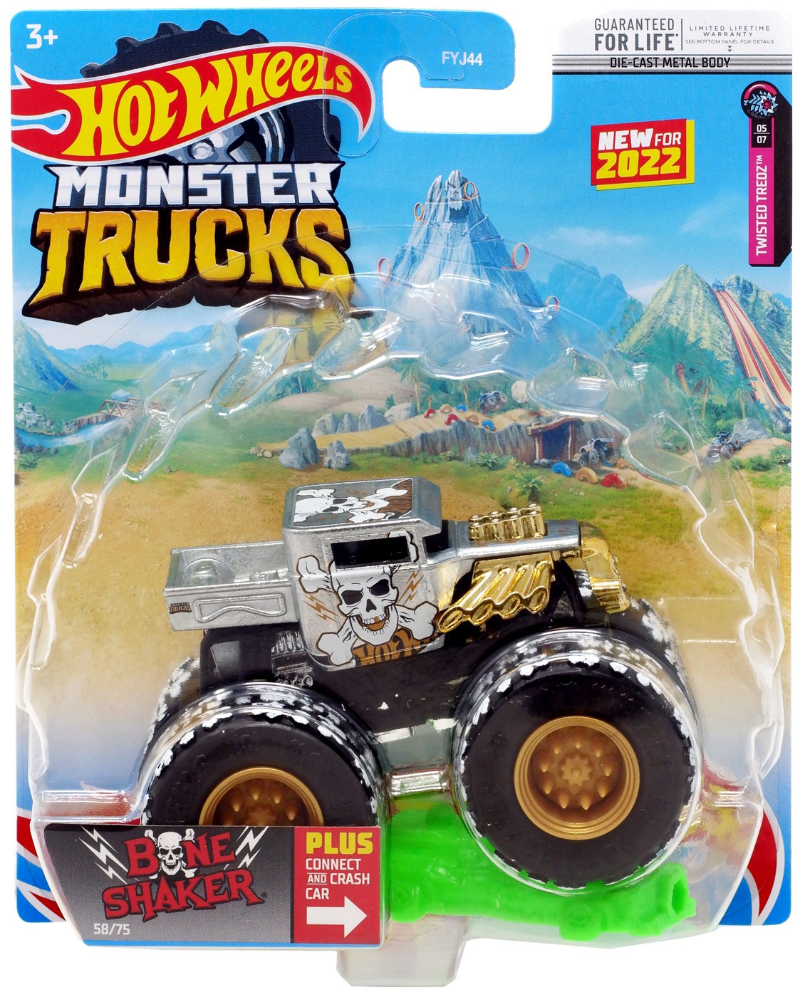 Hot Wheels Monster Trucks Twisted Tredz Bone Shaker Diecast Car | eBay