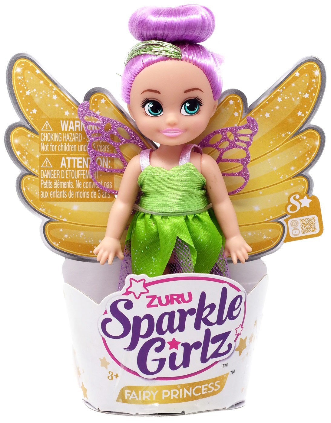 Sparkle Girlz Fairy Princess Pink Hair with Green Dress Mini