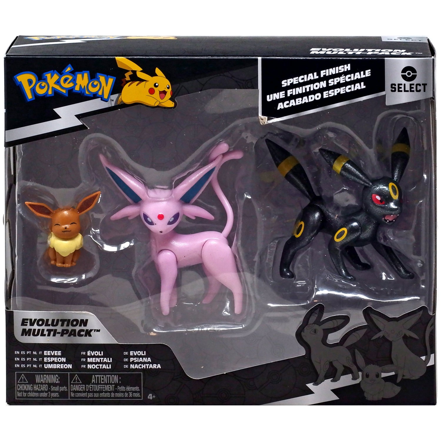 旧裏 イーブイ進化セット Umbreon Espeon Eeveelution Pokemon Select Eevee, Espeon & Umbreon 3-Inch Evolution Figure 3