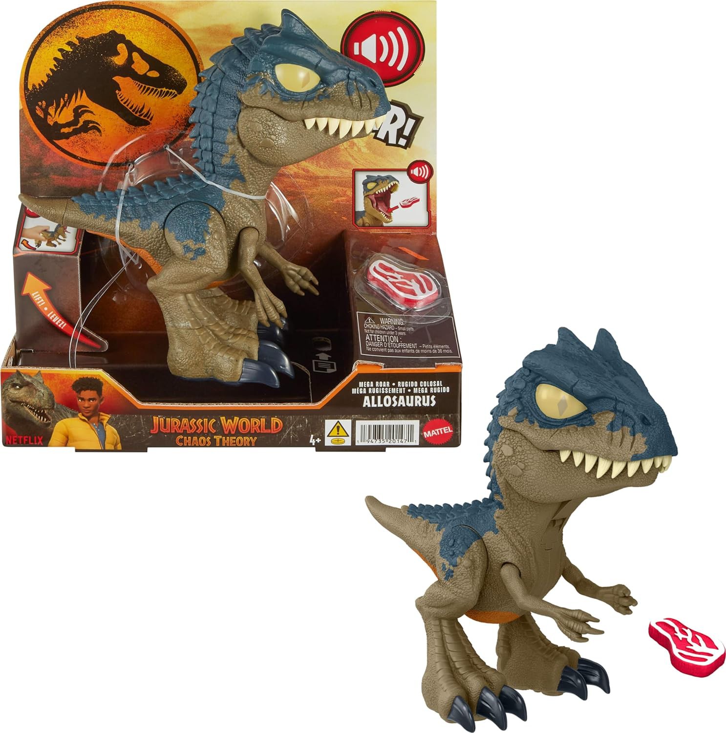 Jurassic World Chaos Theory Mega Roar Allosaurus Action Figure | eBay
