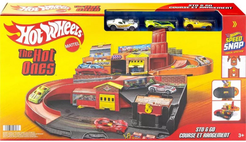 ホットウィール The Hot Ones SPEED PACK 2 Hot Wheels Speed Snap The Hot Ones Sto & Go Diecast Car Track Set