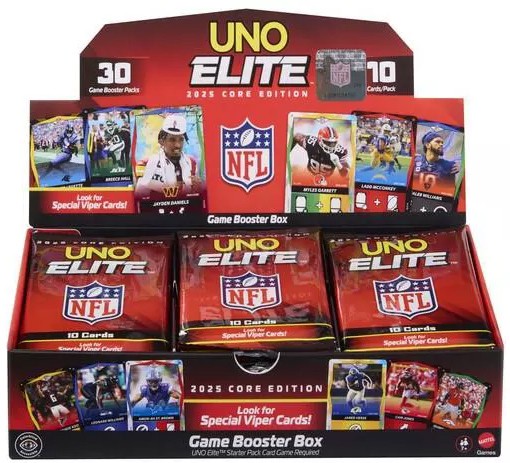 UNO Elite NFL 2025 Core Edition Football Trading Card BOOSTER Box