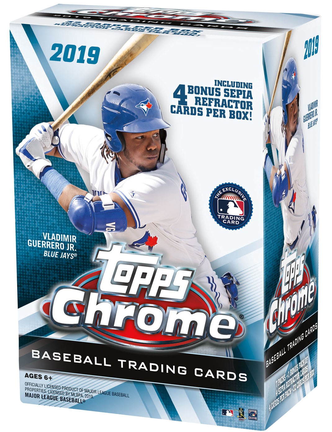 MLB 2019 Topps Chrome Baseball Trading Card BLASTER Box [7 Packs + 1 ...