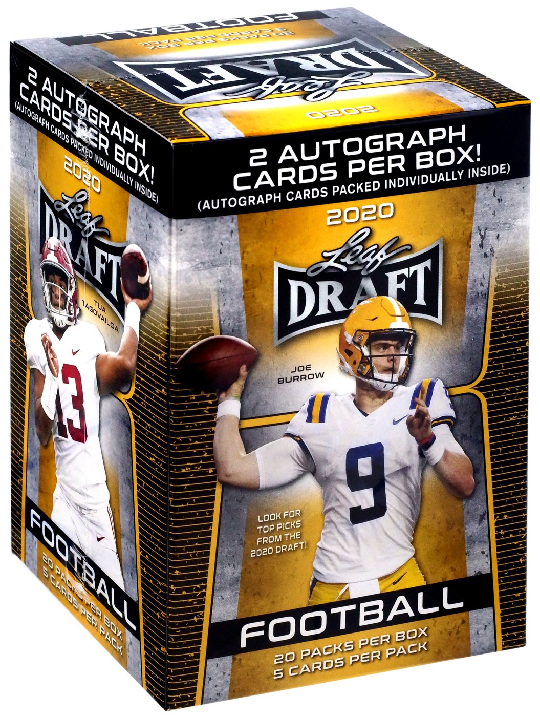 NFL 2020 Draft Football Trading Card RETAIL BLASTER Box [20 Packs, 2