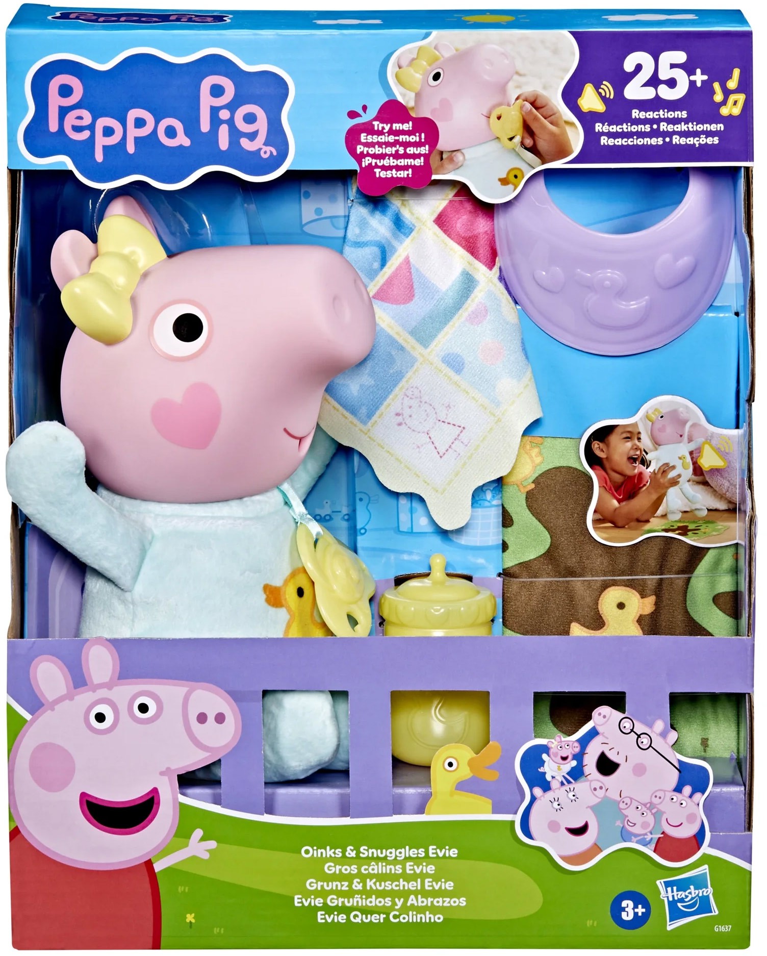 Peppa Pig Oinks & Snuggles Evie Interactive Plush Doll | eBay