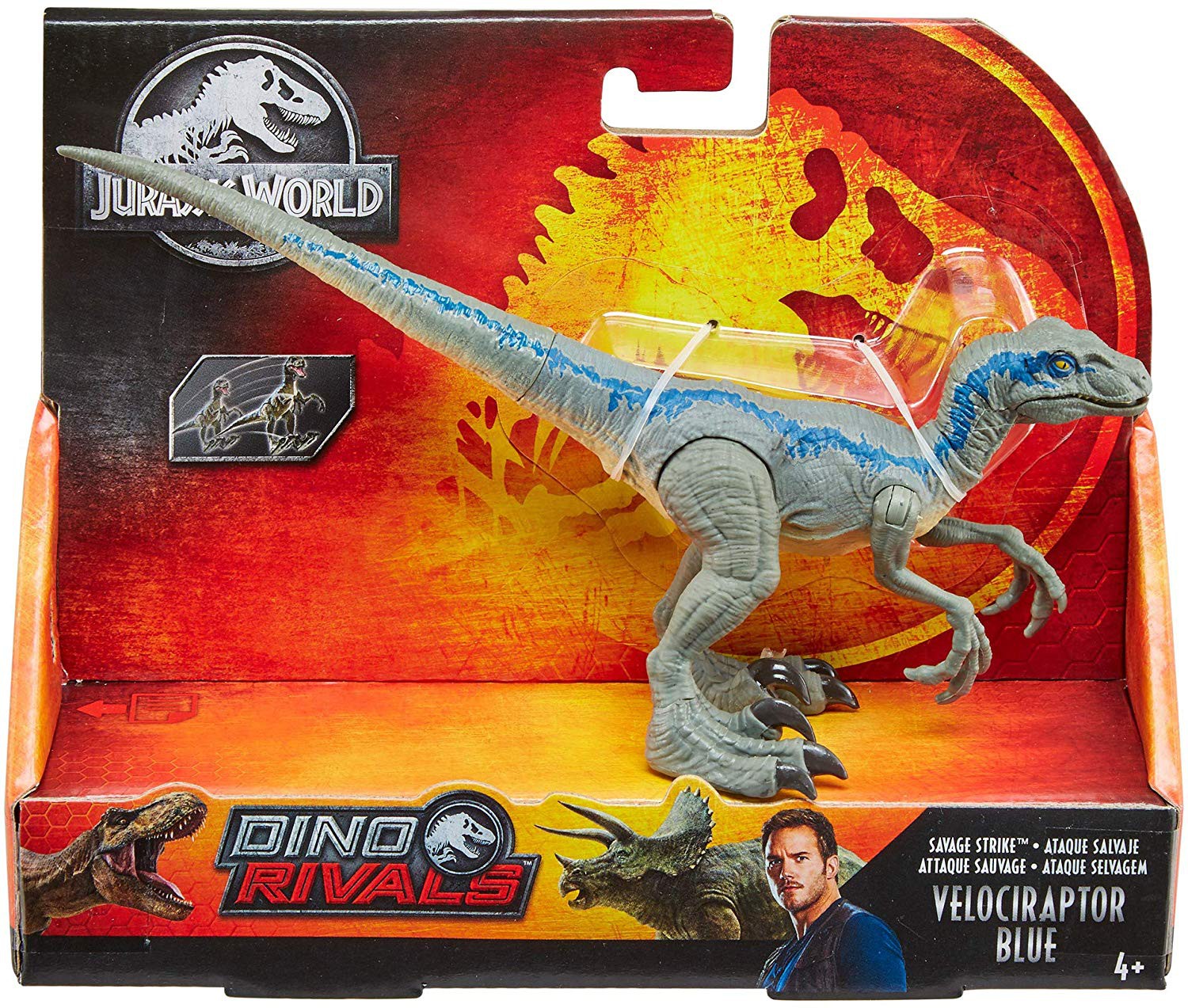 Fallen Kingdom Dino Rivals Velociraptor Blue Action Figure Savage Strike 887961733365 Ebay 