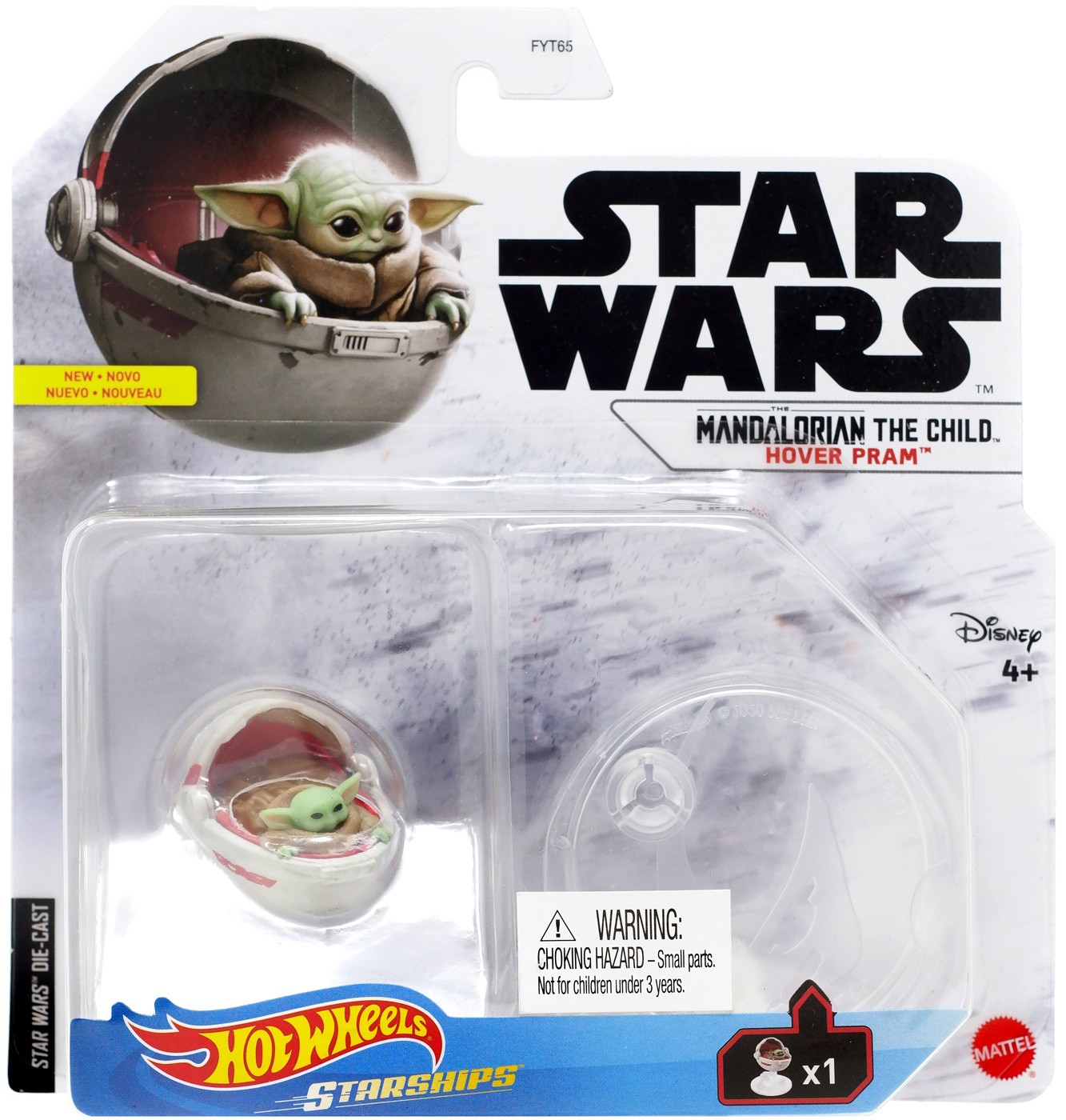 Hot Wheels Star Wars Starships - Véhicule/Voiture en métal - The Mandalorian The Child, Hover Pram