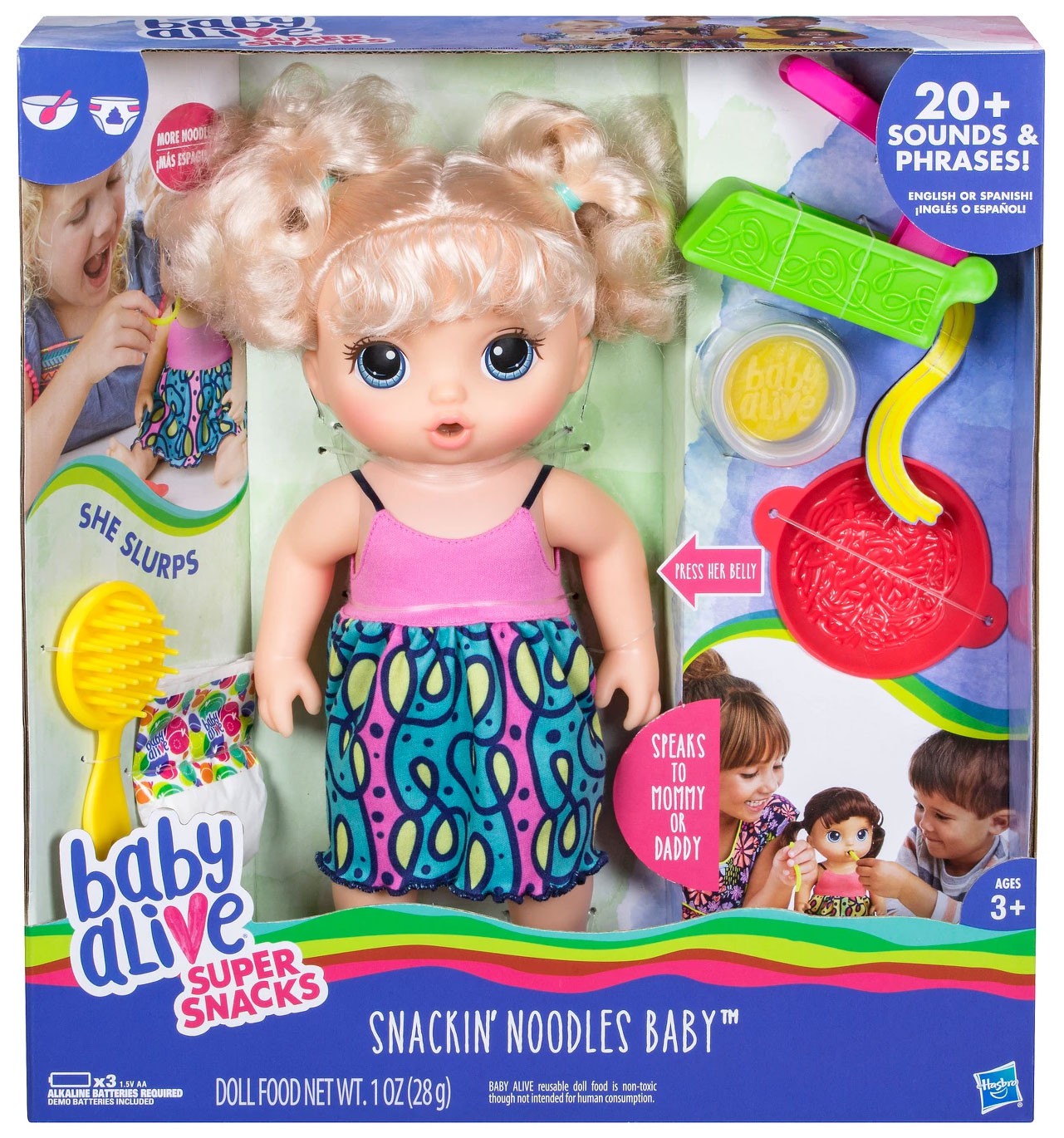baby alive snackin noodles doll