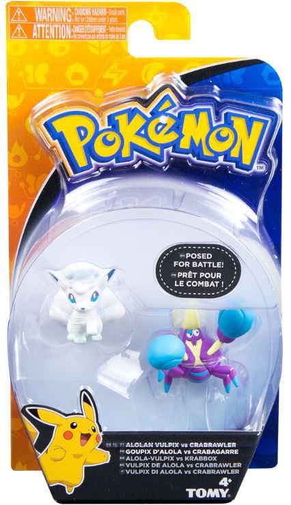 Pokemon Battle Action Alolan Vulpix Vs Crabrawler Action Figure Ebay