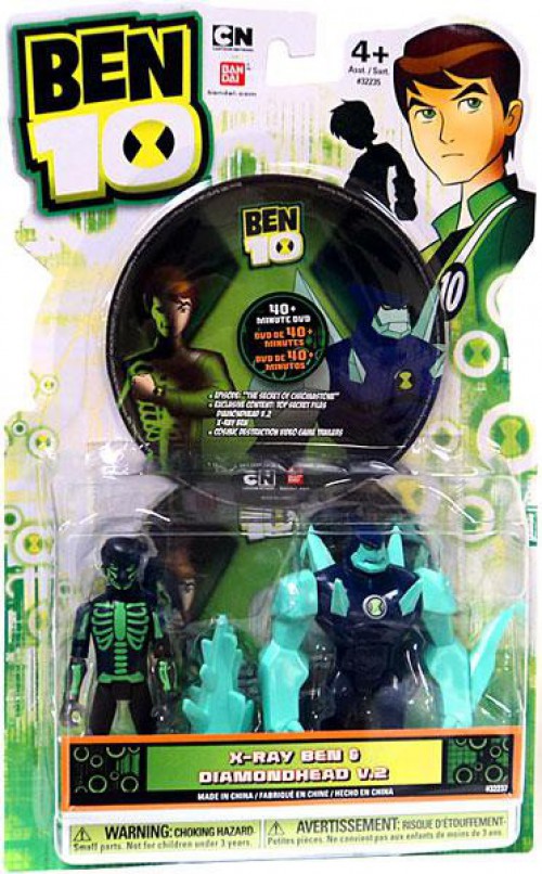 Bandai Toys Ben 10 DVD Series XRay Ben & Diamondhead V.2 4" Action