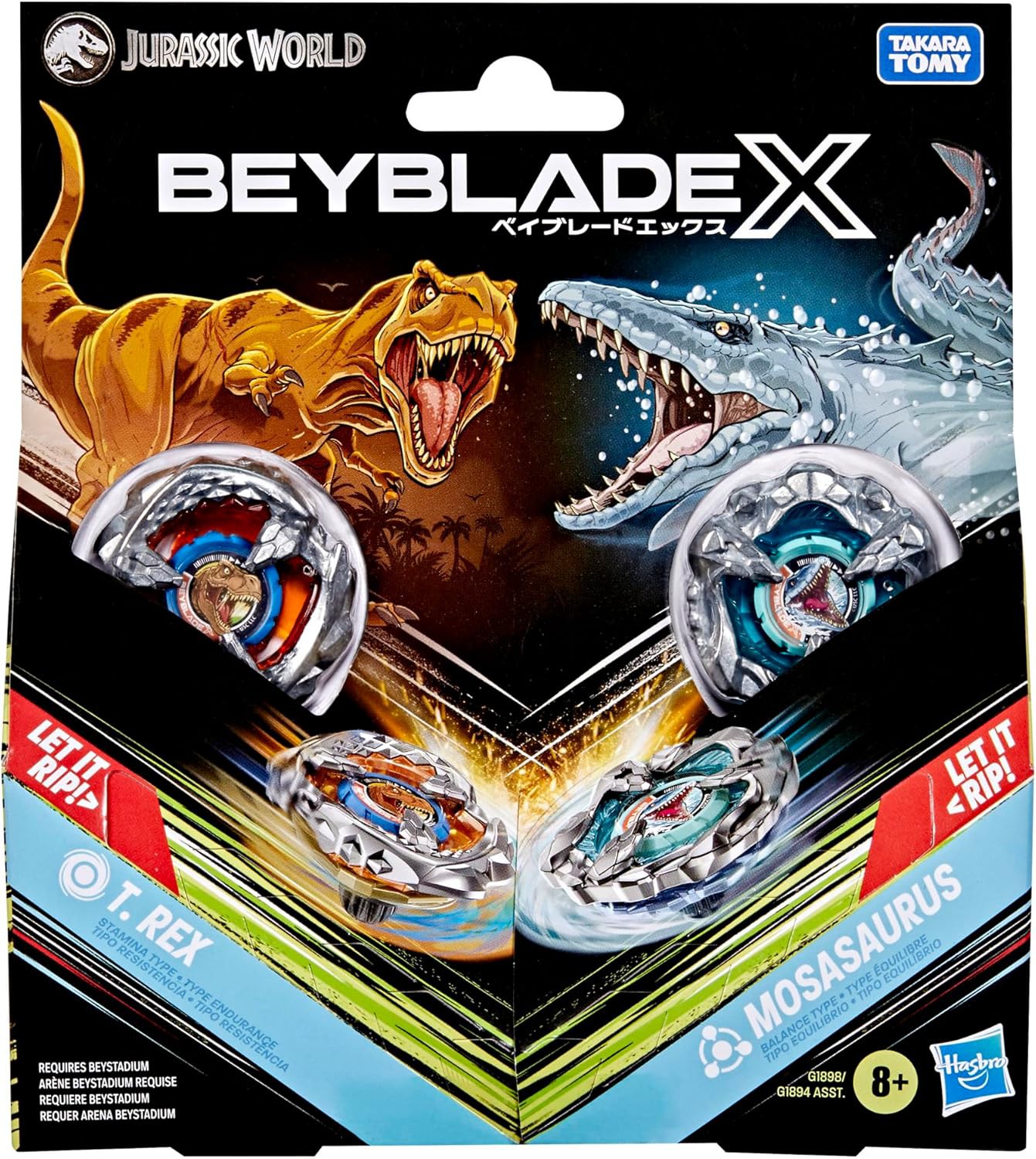 Beyblade X Jurassic World T. Rex vs. Mosasaurus Dual Pack Set | eBay