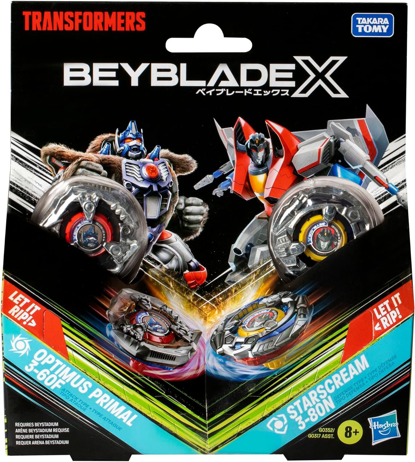 Beyblade X Transformers Optimus Primal 3-60F vs. Starscream