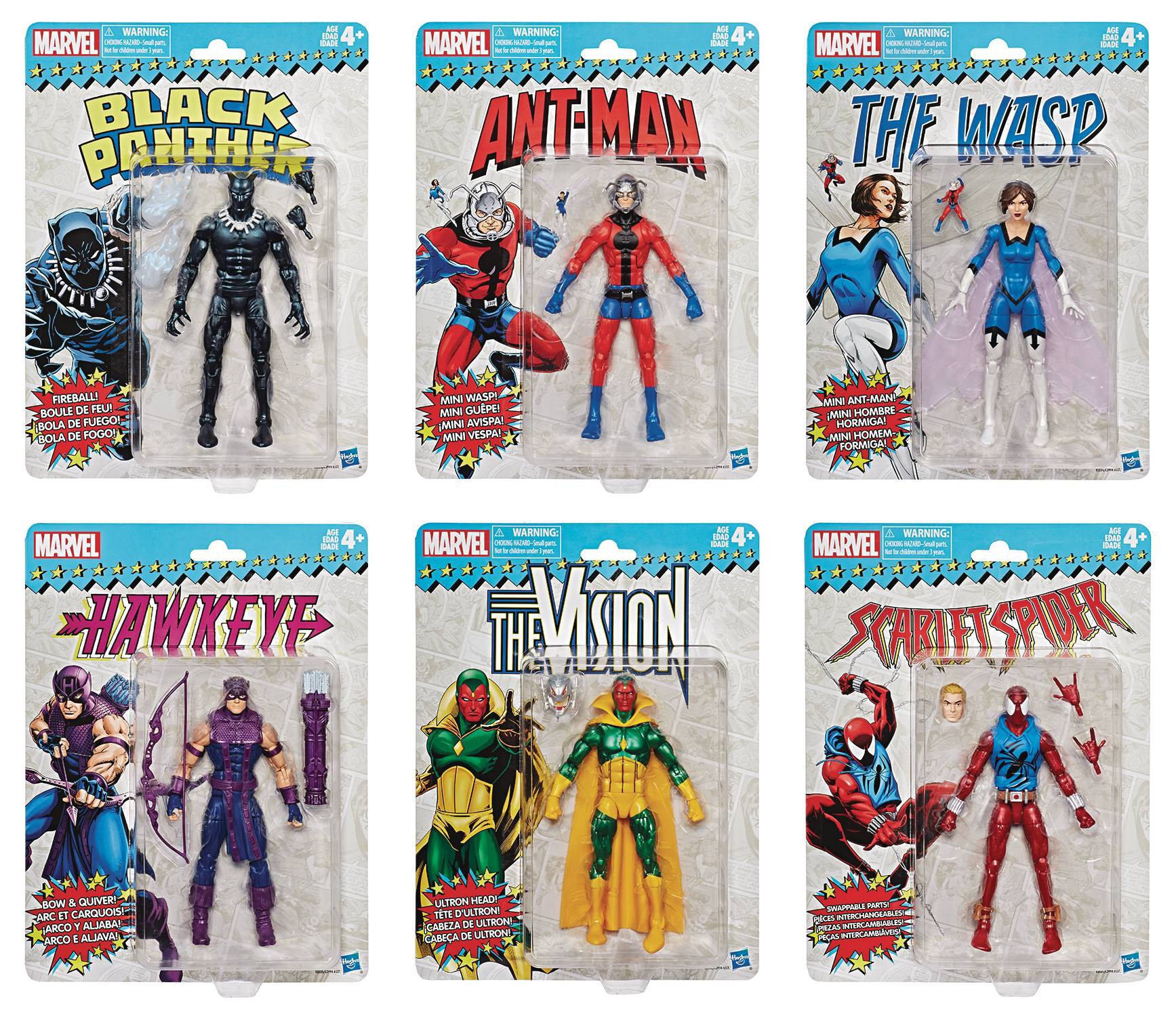 Marvel Legends Vintage (Retro) Series 2 Set of 6 Action Figures - C3994as01set