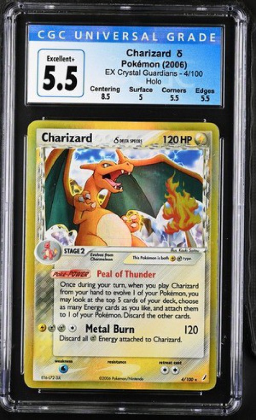 Nintendo Pokemon TCG EX Crystal Guardians Charizard [CGC 5.5
