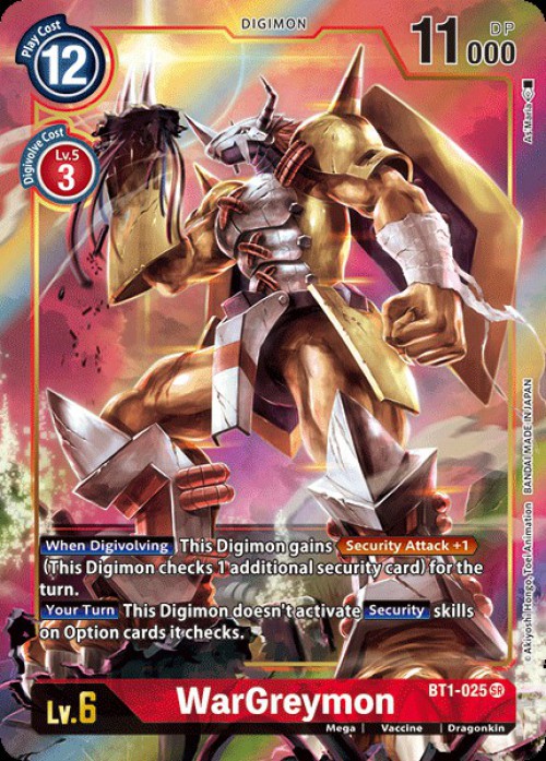 Digimon Card Game Digimon 2020 V.1 Super Rare WarGreymon BT1-025 | eBay