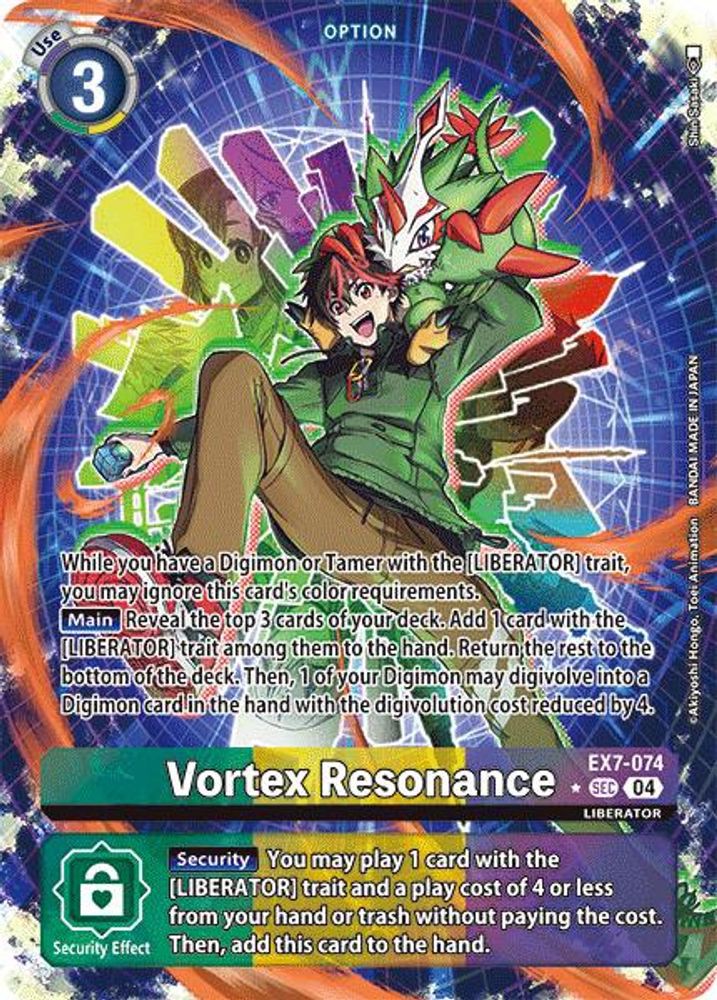 Digimon TCG Liberator Secret Rare Vortex Resonance EX7-074