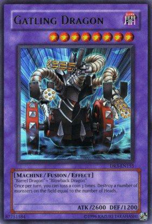 YuGiOh Dark Revelation 3 Ultra Rare Gatling Dragon DR3-EN155