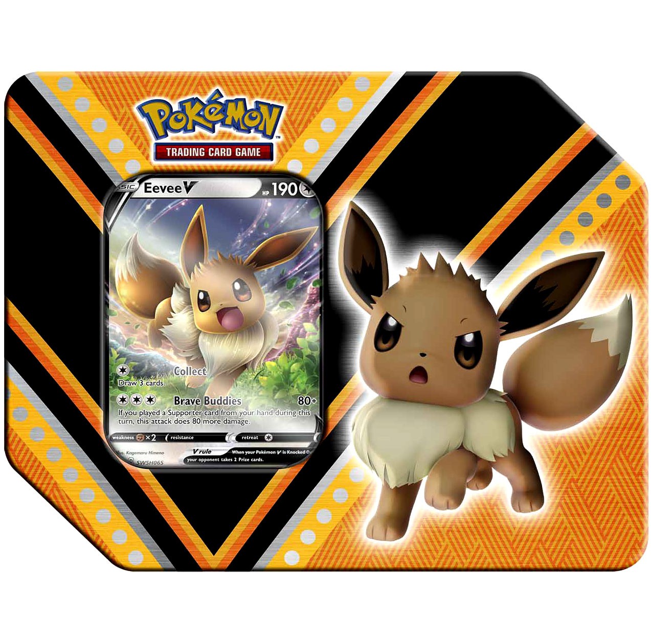 Pokémon v powers eevee v tin set 【新品未開封】 Pokemon TCG V Powers Eevee V Tin Set [5 Booster Packs