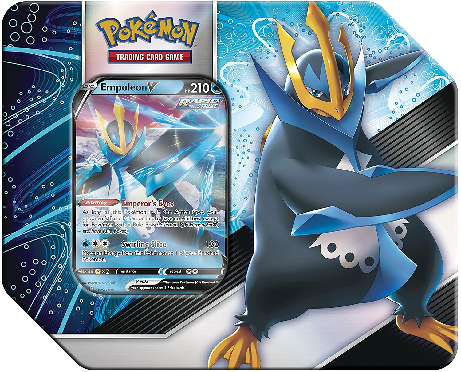empoleon v pokemon card price Pokemon V Strikers Empoleon V Tin Set [5 Booster Packs & Promo Card]