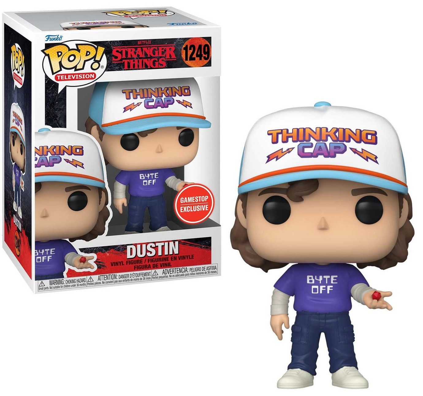 POP Television Dustin w/ Thinking Cap Vinyl Figure #1249 [Byte-Off