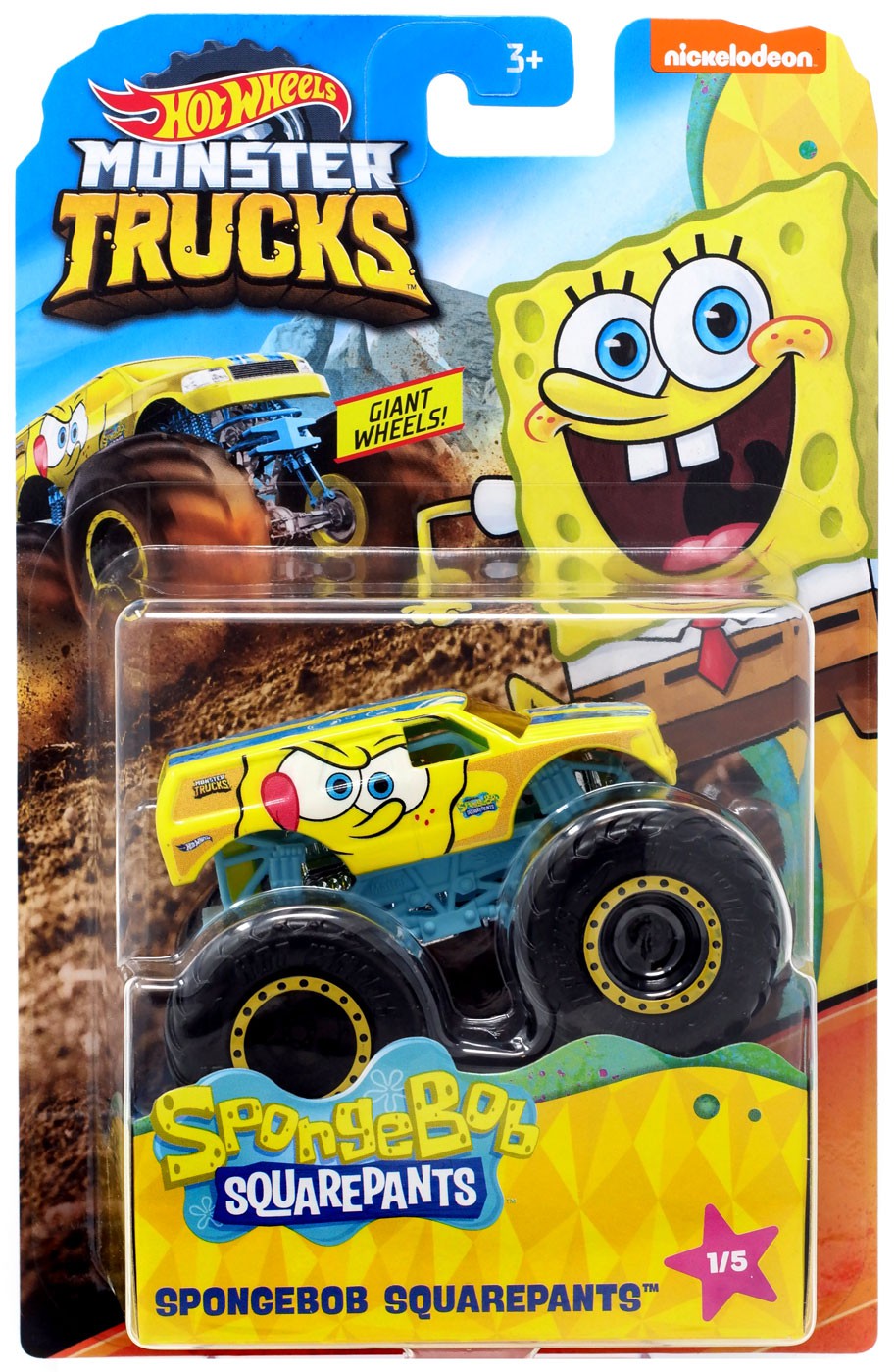 Mattel Hot Wheels Monster Trucks Spongebob Squarepants 1:64 Diecast Car ...