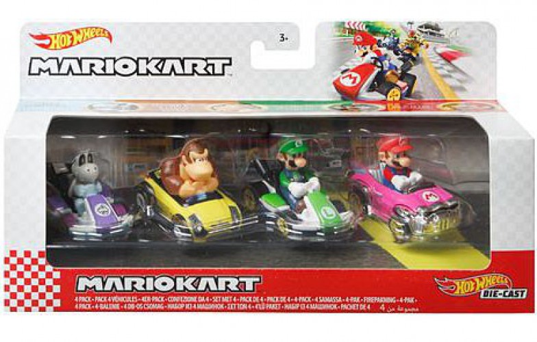 Mattel Hot Wheels Mario Kart Mario, Luigi, Donkey Kong & Dry Bones 164