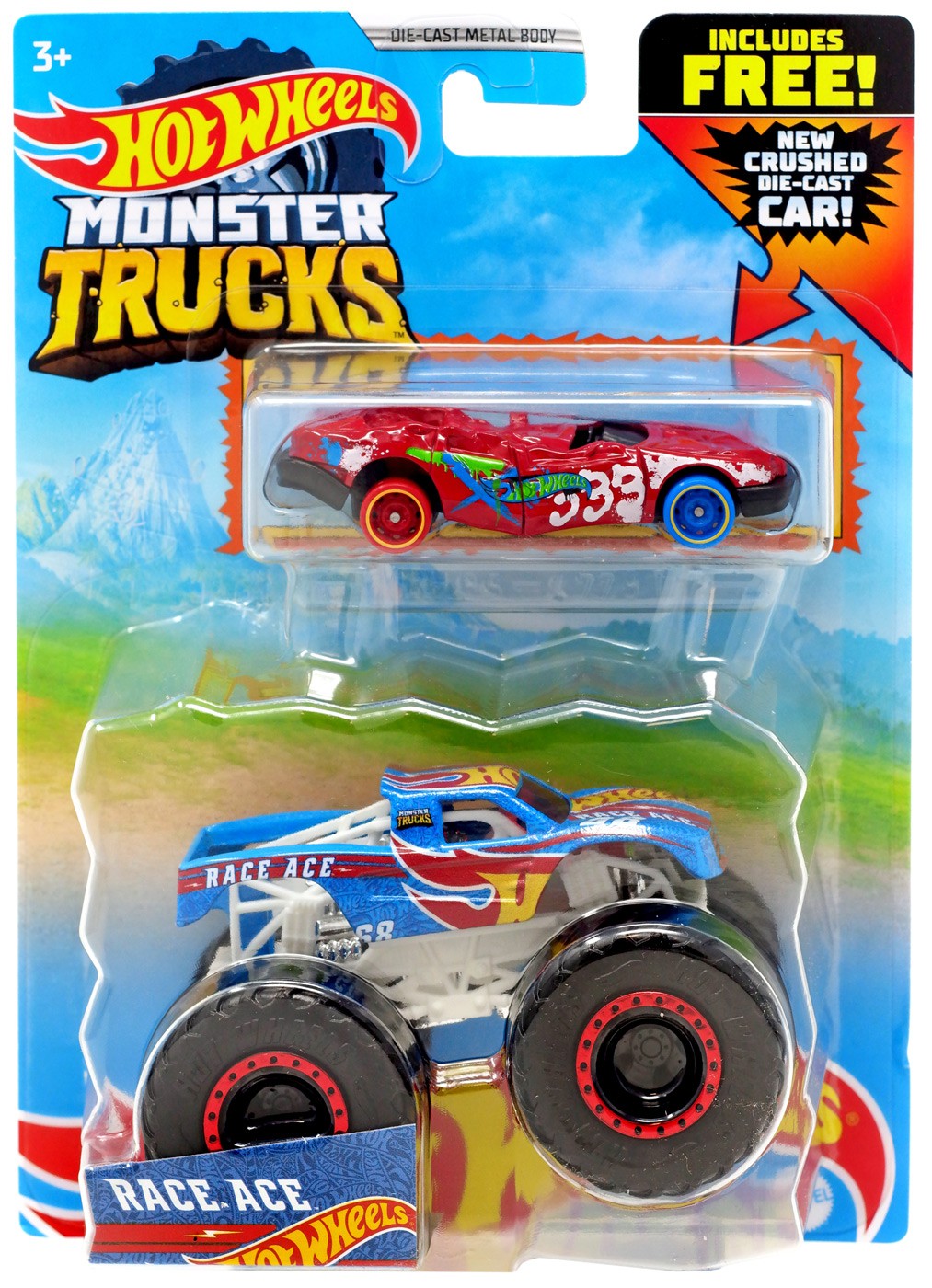 Hot Wheels Monster Trucks Race Ace Diecast Car [Crushed Die-Cast Car]