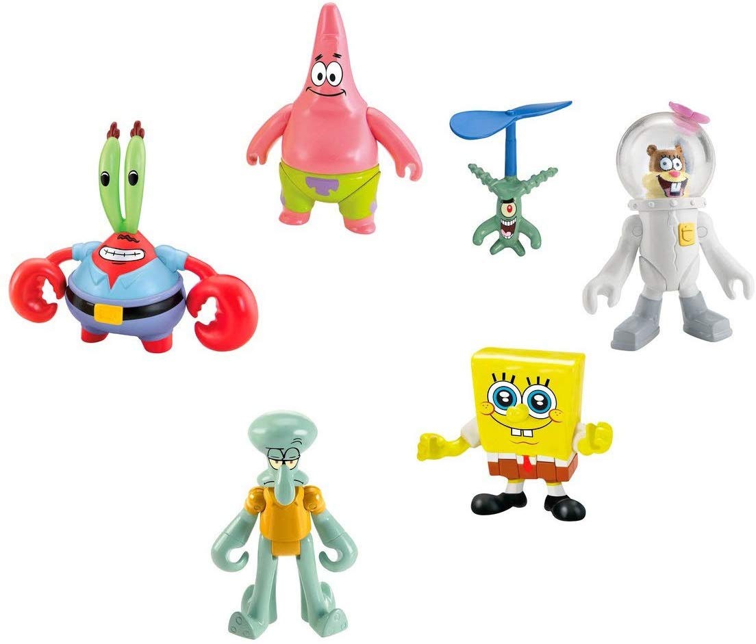 Squidward Spongebob Mr Krabs Patrick Plankton Sandy Mini Figure 6 Pack Ebay
