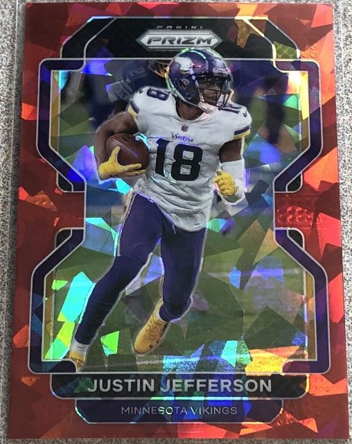 NFL 2021 Prizm Football Justin Jefferson Trading Card #125 [Red