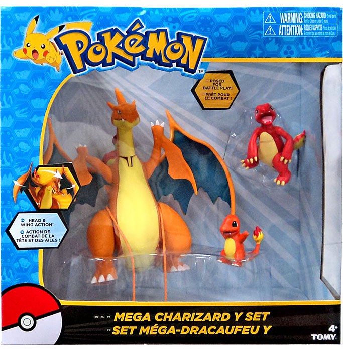 Details About Pokemon Mega Charizard Y Exclusive Figure 3 Pack Set
