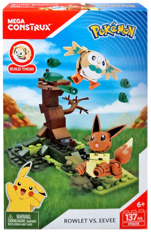 Mega Construx Pokemon Rowlet Vs Eevee Building Set Mattel Fpm08 Building Toys Building Sets