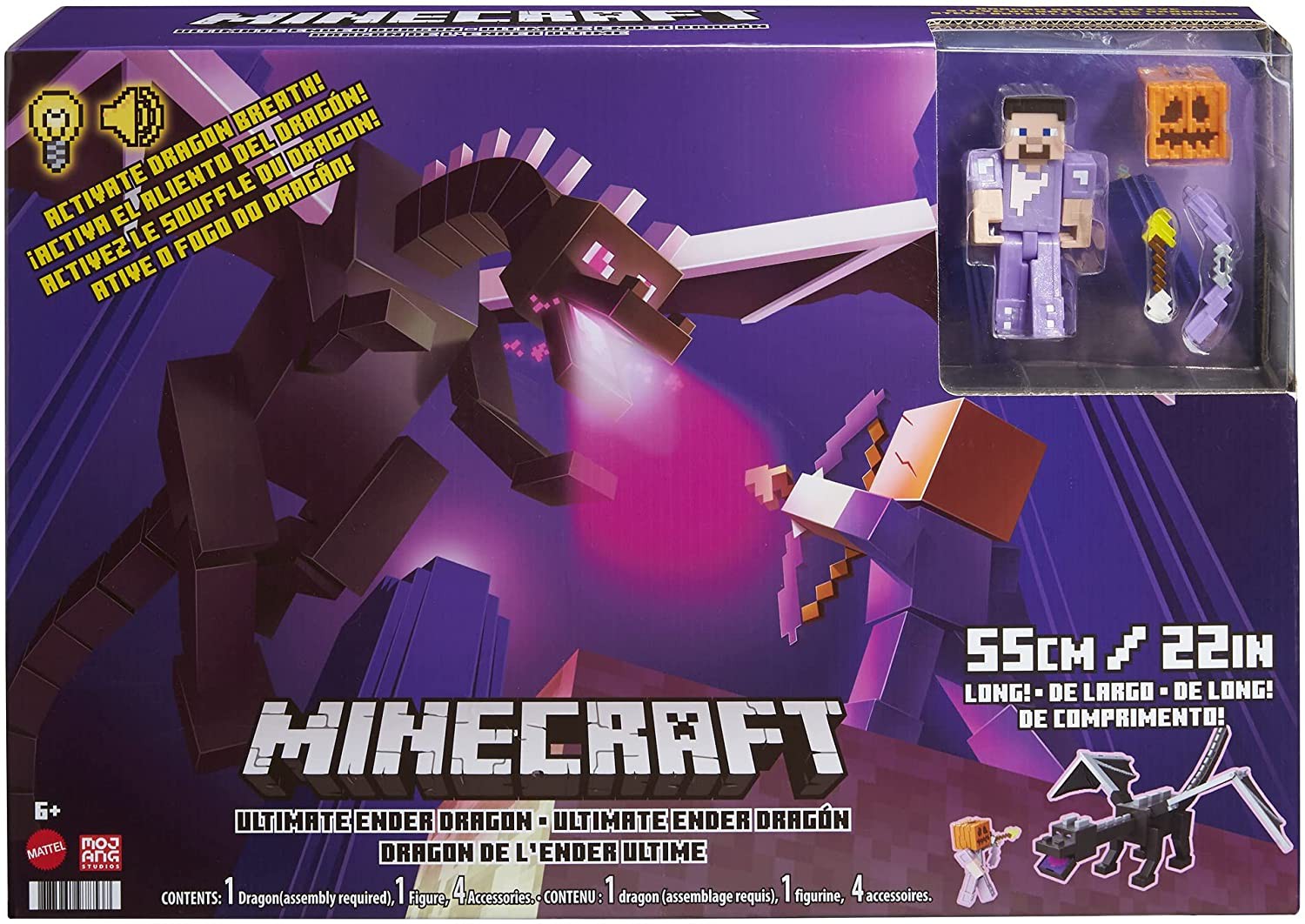 ゲームキャラクター Minecraft 15th Anniversary Ender Dragon Amazon.com: Mattel Minecraft Ender Dragon Action Figures Set