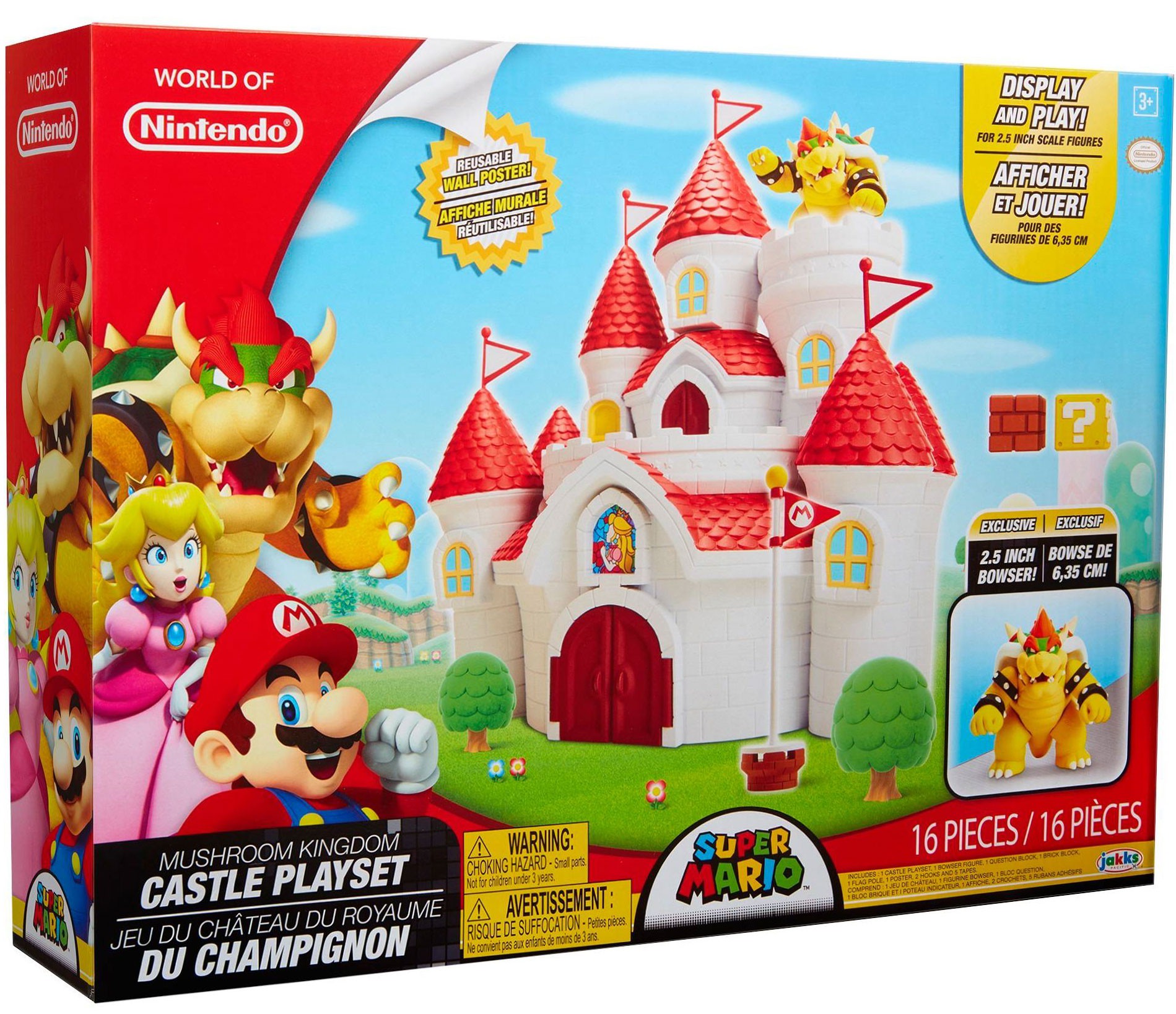 Super Mario Mushroom Kingdom Castle Playset 2 5 Bowser Exclusive Ebay