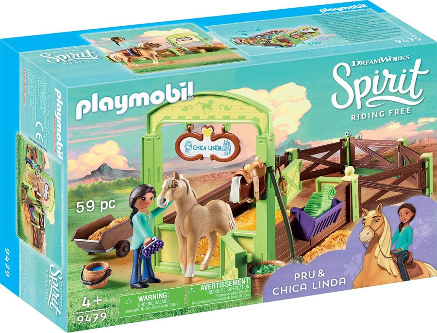 Playmobil Spirit Riding Free Horse Box Pru & Chica Linda Set #9479