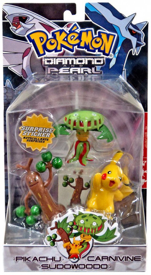 Details About Pokemon Diamond Pearl Series 2 Carnivine Pikachu Sudowoodo Figure 3 Pack