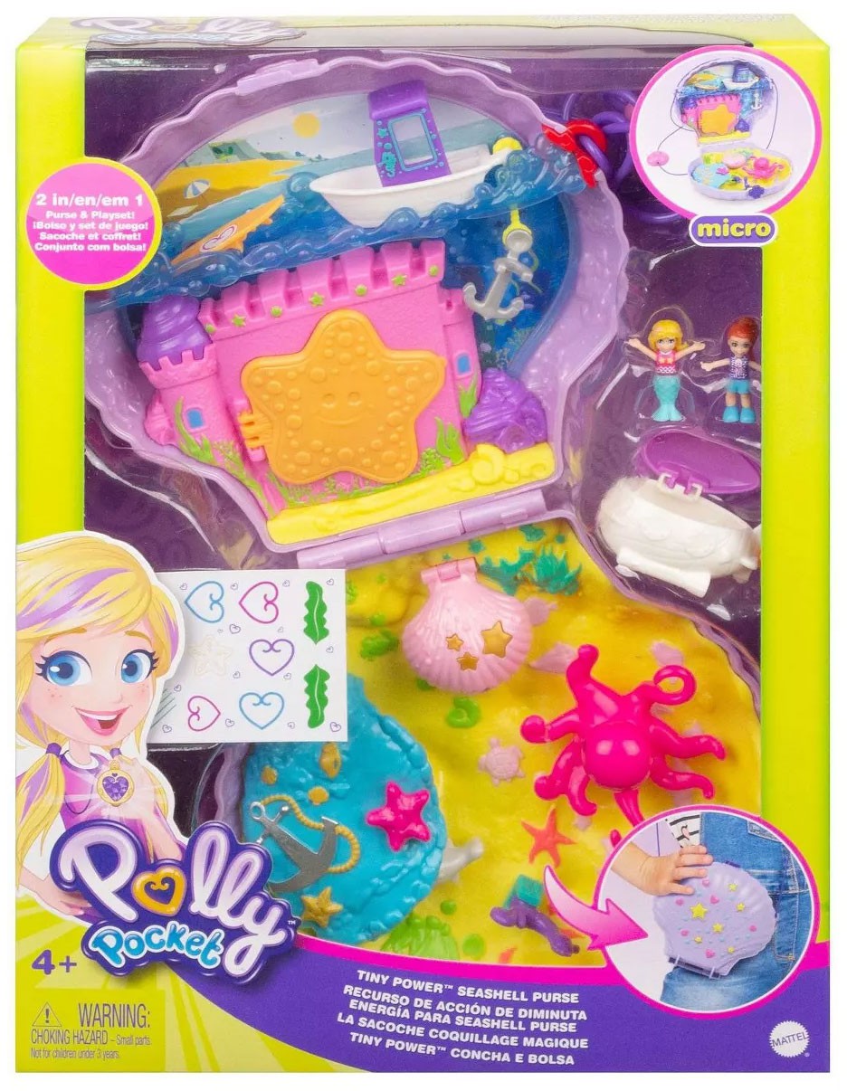 polly pocket large wearable seashell purse