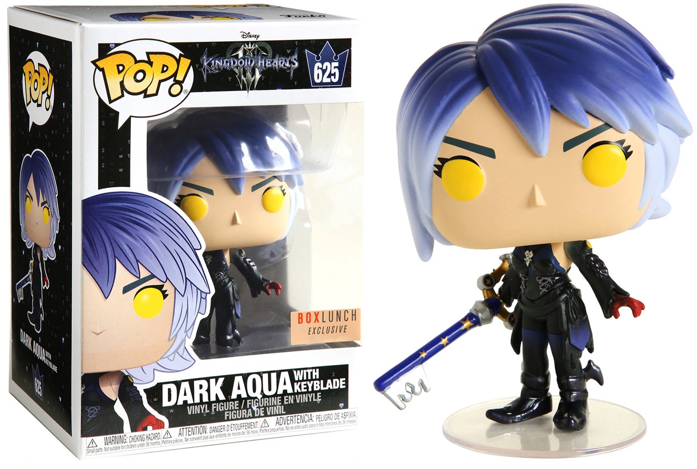 Disney Kingdom Hearts Iii Pop Games Dark Aqua Vinyl Figure 625 With Keyblade Ebay