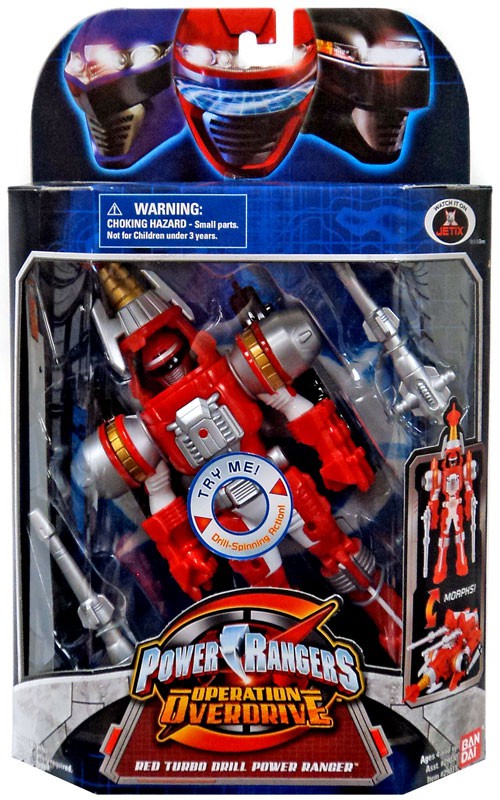 Power Rangers Operation Overdrive Red Turbo Drill Power Ranger Action ...