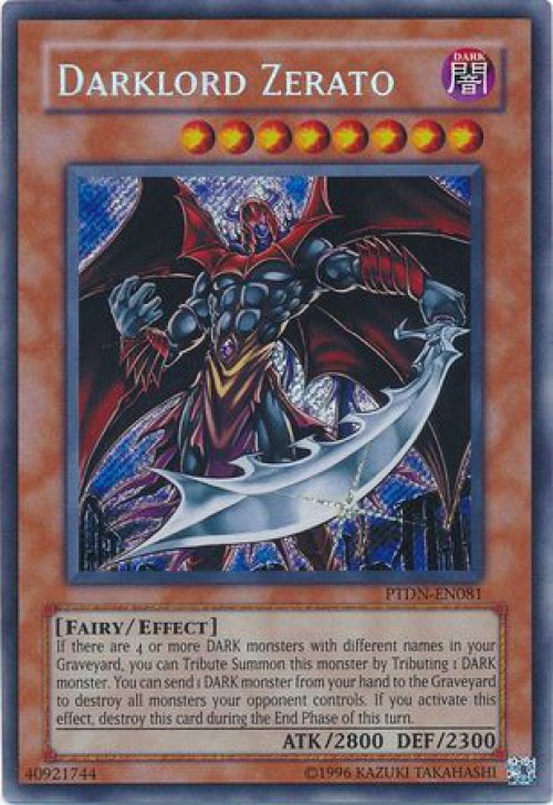 遊戯王 Darklord Zerato PTDN-EN081 3枚 英語 YuGiOh GX TCG Phantom Darkness Secret Rare Darklord Zerato PTDN