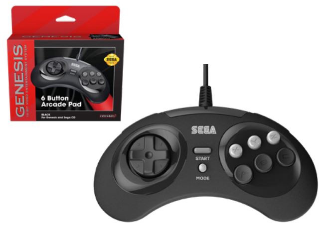 Sega Genesis 6-Button Arcade Pad Controller [Black] | eBay