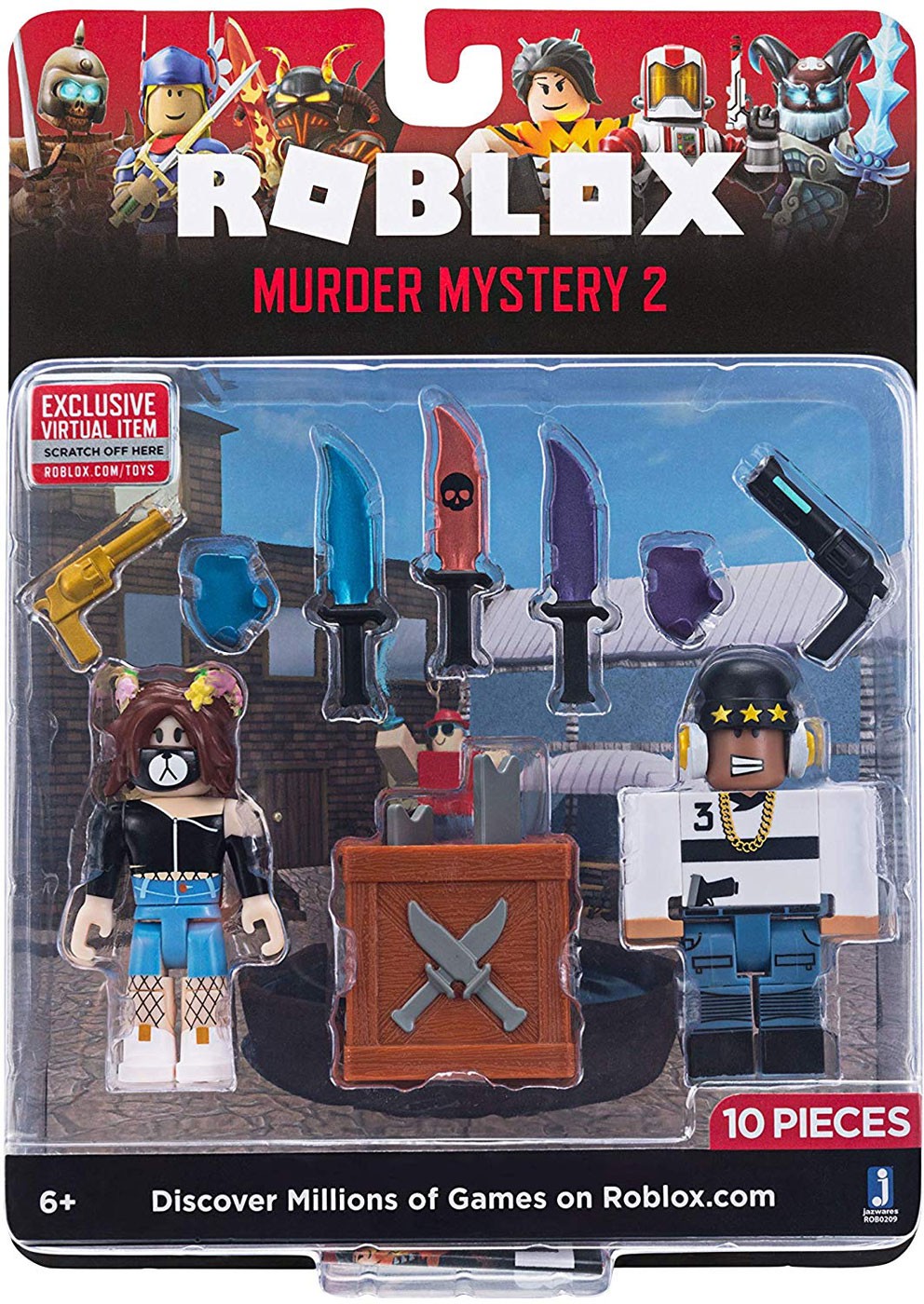 Roblox Murder Mystery 2 Action Figure 2 Pack 191726004141 Ebay - roblox murder mystery 2 the first guest ever created
