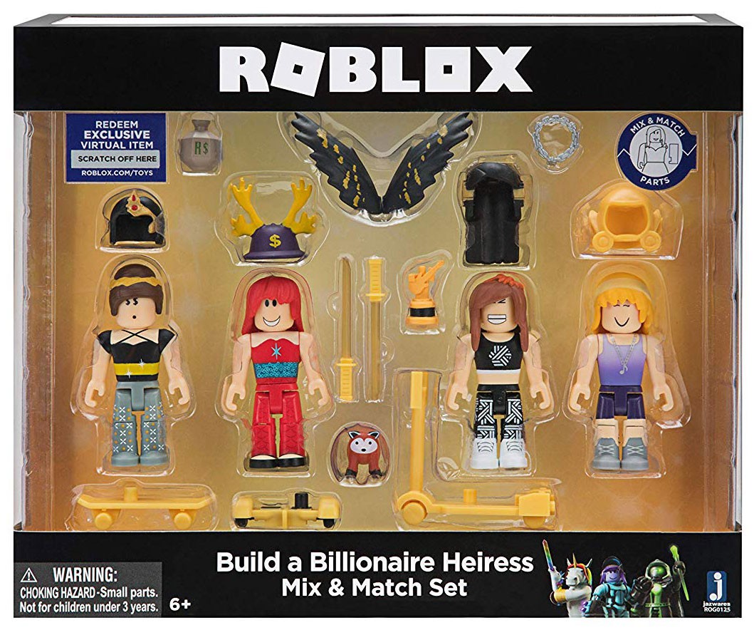 Roblox Mix Match Build A Billionaire Heiress Figure 4 Pack Set - nabor figurok jazwares roblox mix match set build a billionaire