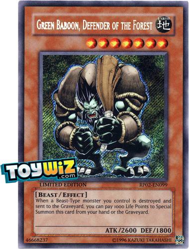 YuGiOh Retro Pack 2 Secret Rare Green Baboon, Defender of the