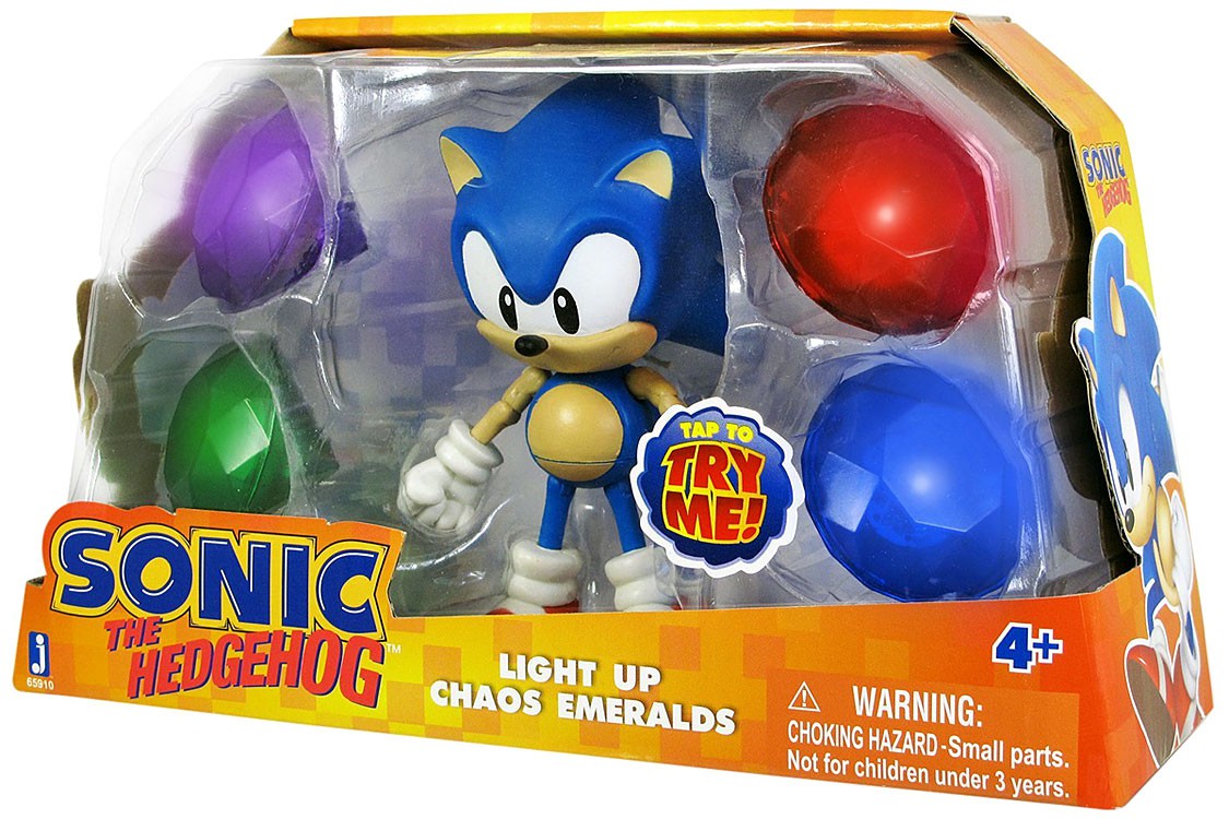 Sonic The Hedgehog Sonic & Light up Chaos Emeralds Figures New Rare