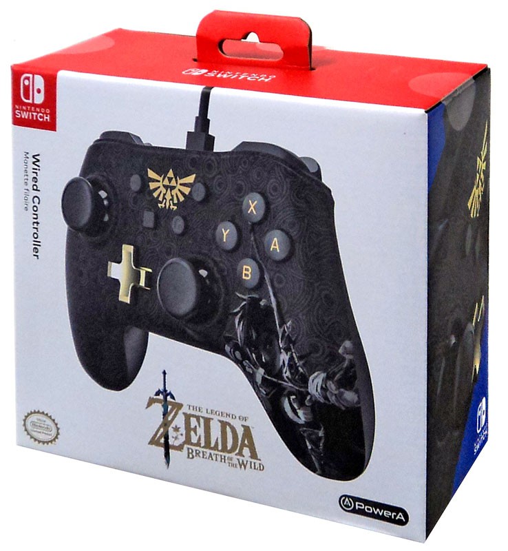 Switch Zelda Breath of the Wild Wired Video Game Controller [All Black ...